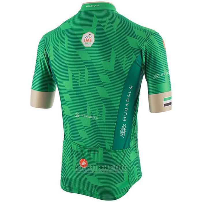 2020 Fahrradbekleidung UAE Tour Grun Trikot Kurzarm und Tragerhose - zum Schließen ins Bild klicken